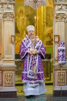 Преосвященнейший Стефан совершил Божественную литургию Преждеосвященных Даров в Свято-Никольском мужском монастыре г.Гомеля