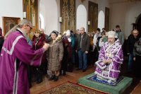 Преосвященнейший Стефан совершил Божественную литургию Преждеосвященных Даров в Свято-Никольском мужском монастыре г.Гомеля