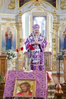 Преосвященнейший Стефан возглавил Божественную литургию Преждеосвященных Даров в Свято-Успенском соборе г.Речицы