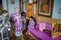 Преосвященнейший Стефан возглавил Божественную литургию Преждеосвященных Даров в Свято-Успенском соборе г.Речицы