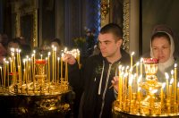 Вечернее богослужение в Свято-Петро-Павловском кафедральном соборе города Гомеля