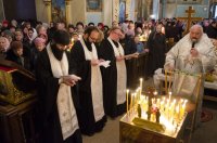 Вечернее богослужение в Свято-Петро-Павловском кафедральном соборе города Гомеля