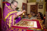 Божественная литургия Преждеосвященных Даров в храме Преображения Господня г.Чечерска