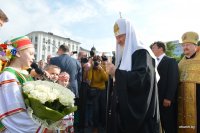 В канун праздника Собора Белорусских святых Святейший Патриарх Кирилл совершил богослужение в Свято-Духовом кафедральном соборе Минска В канун праздника Собора Белорусских святых Святейший Патриарх Кирилл совершил богослужение в Свято-Духовом кафедральном соборе Минска