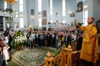 21 июня Преосвященный Стефан в сонме архиереев сослужил Святейшему Патриарху Кириллу