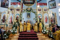 21 июня Преосвященный Стефан в сонме архиереев сослужил Святейшему Патриарху Кириллу