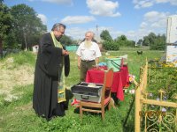 Протоиерей Сергий Леоньков совершил чин освящения крестов для строящегося храма в честь Успения Божией Матери д. Песочная Буда