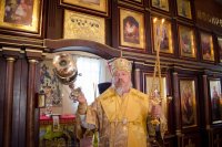 Преосвященнейший Стефан возглавил Божественную литургию в храме святого благоверного князя Александра Невского в д.Нивки.