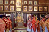 Преосвященнейший Стефан возглавил Божественную литургию в храме святого благоверного князя Александра Невского в д.Нивки.