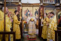 Преосвященнейший Стефан возглавил божественную литургию в храме в честь святого благоверного князя Александра Невского г.Рогачев.