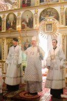 Божественная литургия в Свято-Петро-Павловском кафедральном соборе города Гомеля