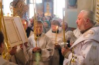 Вечернее богослужение в Свято-Петро-Павловском кафедральном соборе города Гомеля
