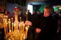 Вечернее богослужение с пением акафиста Пресвятой Богородице в храме святителя Василия Великого г.Жлобина