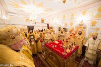 Преосвященнейший Стефан поздравил с 50-летием со дня архиерейской хиротонии митрополита Филарета (Вахромеева), Почетного Патриаршего Экзарха всея Беларуси