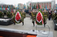 Преосвященнейший Стефан принял участие в торжественном митинге ко Дню защитников Отечества и Вооруженных Сил Беларуси