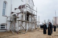 Владыка осмотрел строящийся храм г.Рогачева