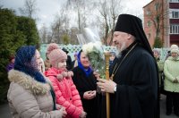 Освящение крестов и куполов в приходе  храма Архангела Михаила, п.Костюковка