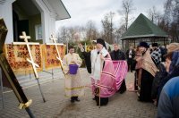 Освящение крестов и куполов в приходе  храма Архангела Михаила, п.Костюковка