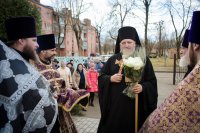 Освящение крестов и куполов в приходе  храма Архангела Михаила, п.Костюковка