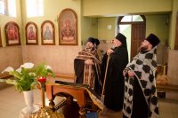 Освящение крестов и куполов в приходе  храма Архангела Михаила, п.Костюковка