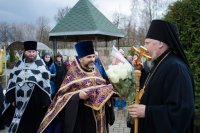 Освящение крестов и куполов в приходе  храма Архангела Михаила, п.Костюковка