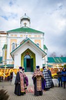 Освящение крестов и куполов в приходе  храма Архангела Михаила, п.Костюковка