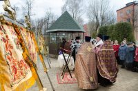 Освящение крестов и куполов в приходе  храма Архангела Михаила, п.Костюковка