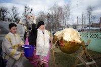 Освящение крестов и куполов в приходе  храма Архангела Михаила, п.Костюковка