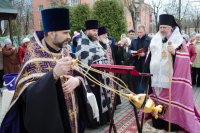 Освящение крестов и куполов в приходе  храма Архангела Михаила, п.Костюковка