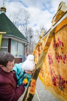 Освящение крестов и куполов в приходе  храма Архангела Михаила, п.Костюковка