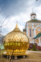 Освящение крестов и куполов в приходе  храма Архангела Михаила, п.Костюковка