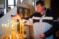 Божественная литургия Преждеосвященных Даров в храме Преображения Господня г.Гомеля