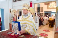 Преосвященный Стефан освятил храм Рождества Пресвятой Богородицы г.п. Уваровичи