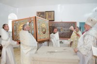 Преосвященный Стефан освятил храм Рождества Пресвятой Богородицы г.п. Уваровичи