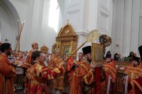 В день памяти преподобной Евфросинии Полоцкой, Преосвященнейший Стефан сослужил митрополиту Минскому и Заславскому Павлу