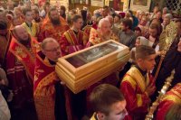 Ковчег с мощами св. вмч. Пантелеимона отбыл на место своего постоянного пребывания