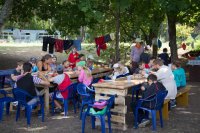 Священнослужитель посетил епархиальный детский туристический лагерь