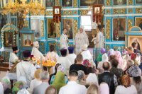 Преосвященный Стефан возглавил Божественную Литургию в Покровском храме г.Речицы