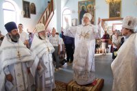 Преосвященный Стефан возглавил Божественную Литургию в Покровском храме г.Речицы