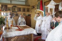 Преосвященный Стефан возглавил Божественную Литургию в Покровском храме г.Речицы