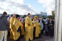 РЕЧИЦА. Молебен с чином благословения и освящения новосооруженнаго креста в часовне Преподобной Евфросинии Полоцкой