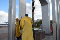 РЕЧИЦА. Молебен с чином благословения и освящения новосооруженнаго креста в часовне Преподобной Евфросинии Полоцкой