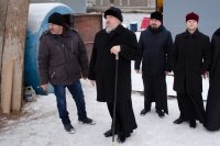 Рабочая поездка в строящийся храм Казанской иконы Божией Матери а. г. Лучин