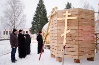Рабочая поездка в строящийся храм Казанской иконы Божией Матери а. г. Лучин