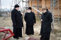 Рабочая поездка в строящийся храм Покрова Пресвятой Богородицы д. Защебье