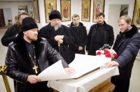 Рабочая поездка в строящийся храм свт. Кирилла Туровского г. Светлогорска