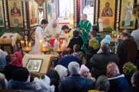 Богослужение в Никольском храме д. Ст. Волотова