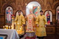 Божественная литургия в Неделю о блудном сыне, Собор Вселенских учителей и святителей Василия Великого, Григория Богослова и Иоанна Златоустого