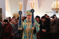 Преосвященный Стефан сослужил за Божественной литургией митрополиту Смоленскому и Рославльскому Исидору