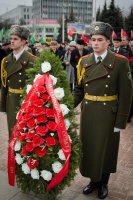 Преосвященный Стефан принял участие в митинге в честь Дня защитника Отечества